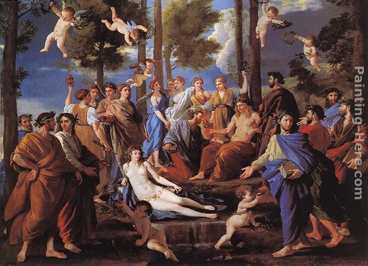Apollo and the Muses painting - Nicolas Poussin Apollo and the Muses art painting